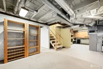 There is plenty of storage space in the unfinished basement