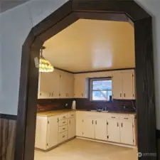 Looking into the kitchen from the living room