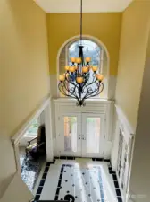 View of foyer from the top of the grand staircase.