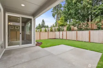 Covered outdoor living space. Home under construction, photo for illustration only.