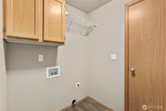 utility room leads out to garage