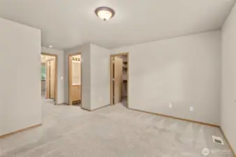 primary bedroom looking towards primary bath and Walk-in closet