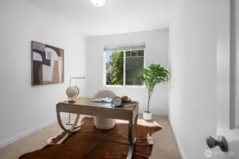 A main floor office makes working from home effortlessly convenient and private.