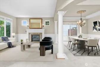 Spacious Dining and Family room (virtually staged)