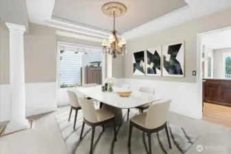 Spacious Dining and Family room (virtually staged)