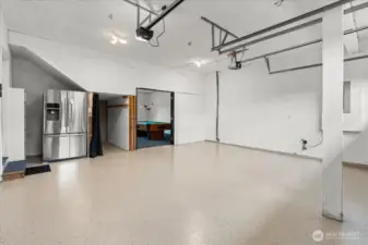 Fresh epoxy floor in the 2 car garage