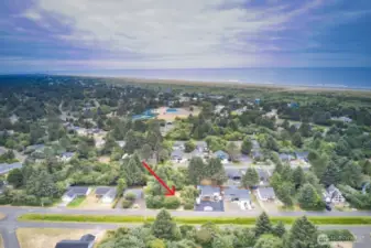 Just down the street to beach access