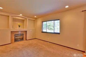 Cozy gas fireplace