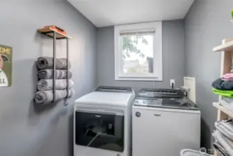 Beautiful light in this laundry space makes laundry a little easier.
