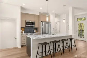 Featuring 3cm durable quartz slab counters