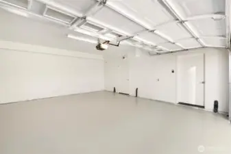Oversized 2 car garage with side-by-side parking