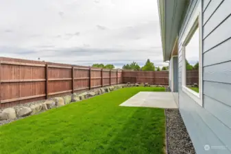 Fully fenced and landscaped yards with patio extension available.