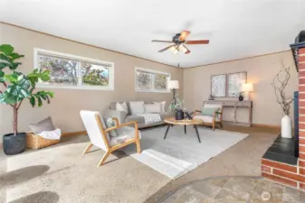 Great size living room just off entry w/tons of natural light