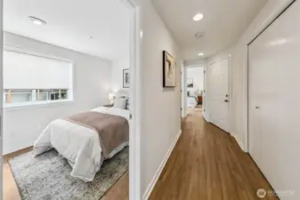 Bedrooms are separate from the living space.