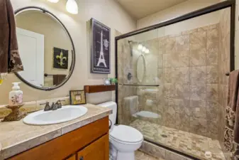 3/4 bathroom on main level.