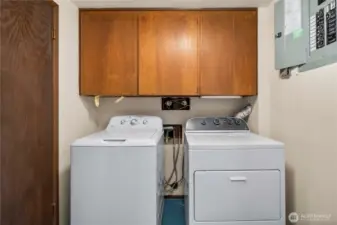 Laundry room.  New electrical panel.