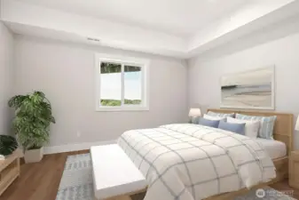 Bedroom on entry level - Virtually Staged
