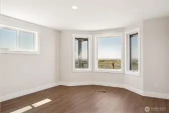Ocean views in the main living level guest room.