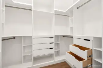 Custom built-ins in the primary closet