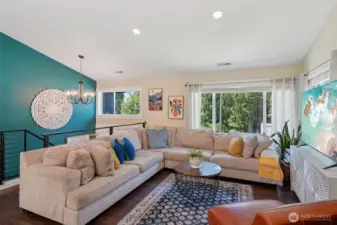 Light Filled Living Space with Vaulted Ceilings