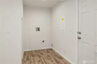 Utility room by back door.