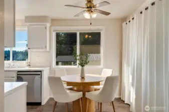 Dining nook and utility closet.