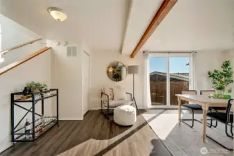 Additional closets downstairs make storage easy.