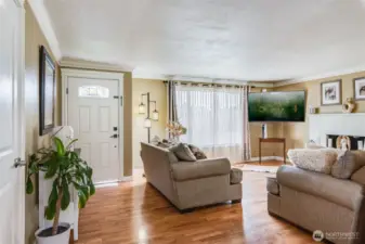 Entry way to open living room