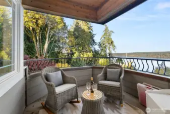 The balcony off the primary bedrooms has unlimited views.