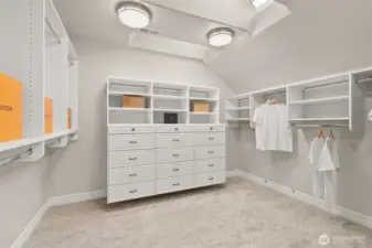 The primary suite closet and dressing room.