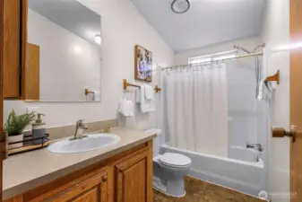 This is the 2nd full bathroom in the hallway leading to bedrooms #2 and #3.