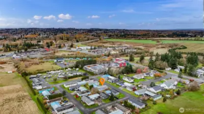 Aerial view looking North West