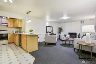 This ADU connects to the rest of the home (but can be shut off by a door) and has its own exterior entry.