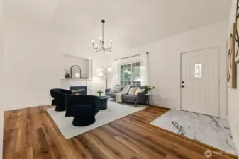 Notice the brand new flooring and lighting