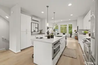 Kitchen with eating space (staged)