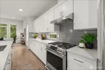 Kitchen with eating space (staged)