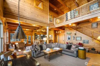 SPECTACULAR CARPENTRY OF WARM WOOD ADDS TO THE COMFORT OF A TRUE HOME/CABIN FEEL