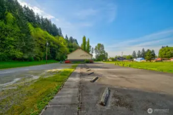 View of Twin Cities Church of Christ parking lot and how level the parcels are...
