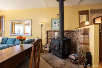 Real wood stove...