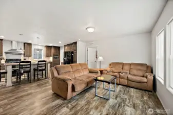 Front entry open to open floor plan.