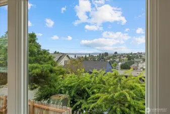 Looking Out LR Window towards Puget Sound & Olympics
