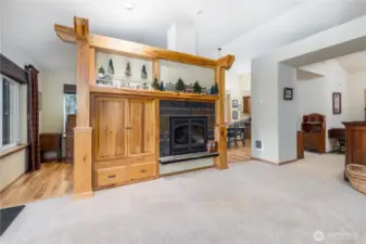 Gorgeous custom built fireplace wall with propane fireplace