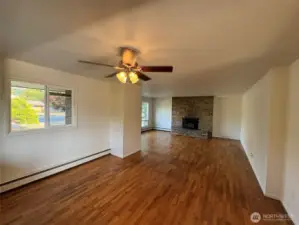 Dining area open to living room