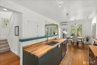Seamless flow from kitchen/dining to living area. Great for entertaining