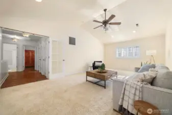 The upstairs bonus room means space for everything; crafting, yoga, exercise room or an epic theater room - this flex space is ready for your imagination. Down the hall, you'll see the additional bedrooms and full bathroom.