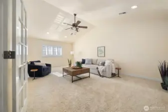 You'll love how spacious the bonus room is; filled with light (south facing windows) and vaulted ceilings make it the perfect retreat at the end of the day.