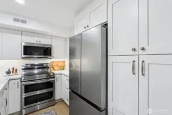 Pantry cabinet and fridge