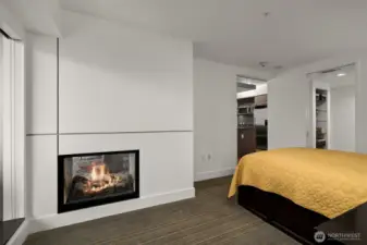 Extra room for desk.