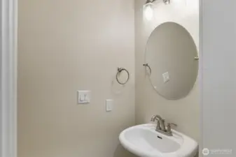 Powder room off living room