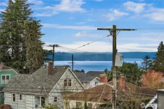 Gorgeous southwest views looking at the end of Vashon Island with the ferry terminal in view.